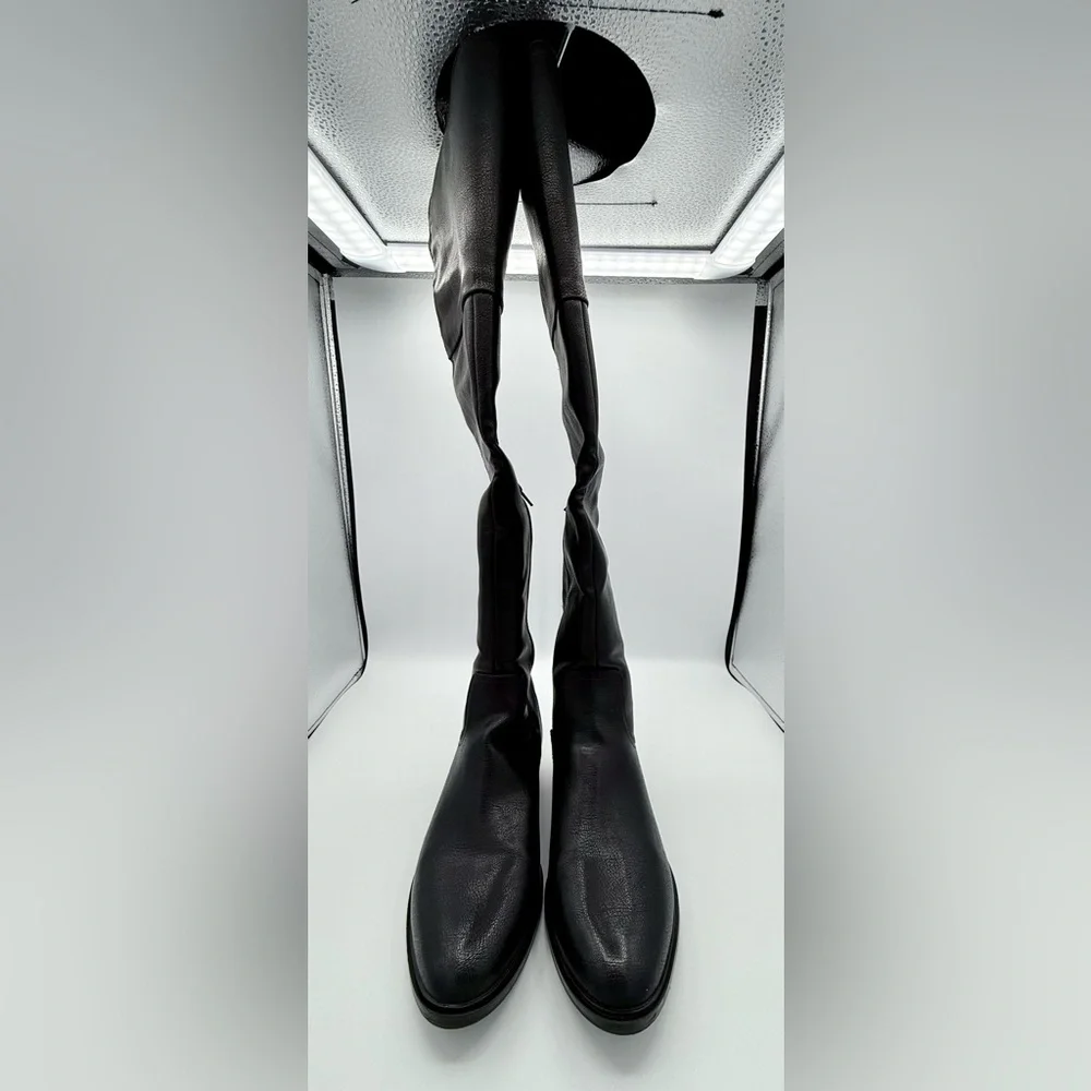 BareTraps‎ Anika Over-The-Knee Black Boots Wide Calf Comfort Riding Style Size 8